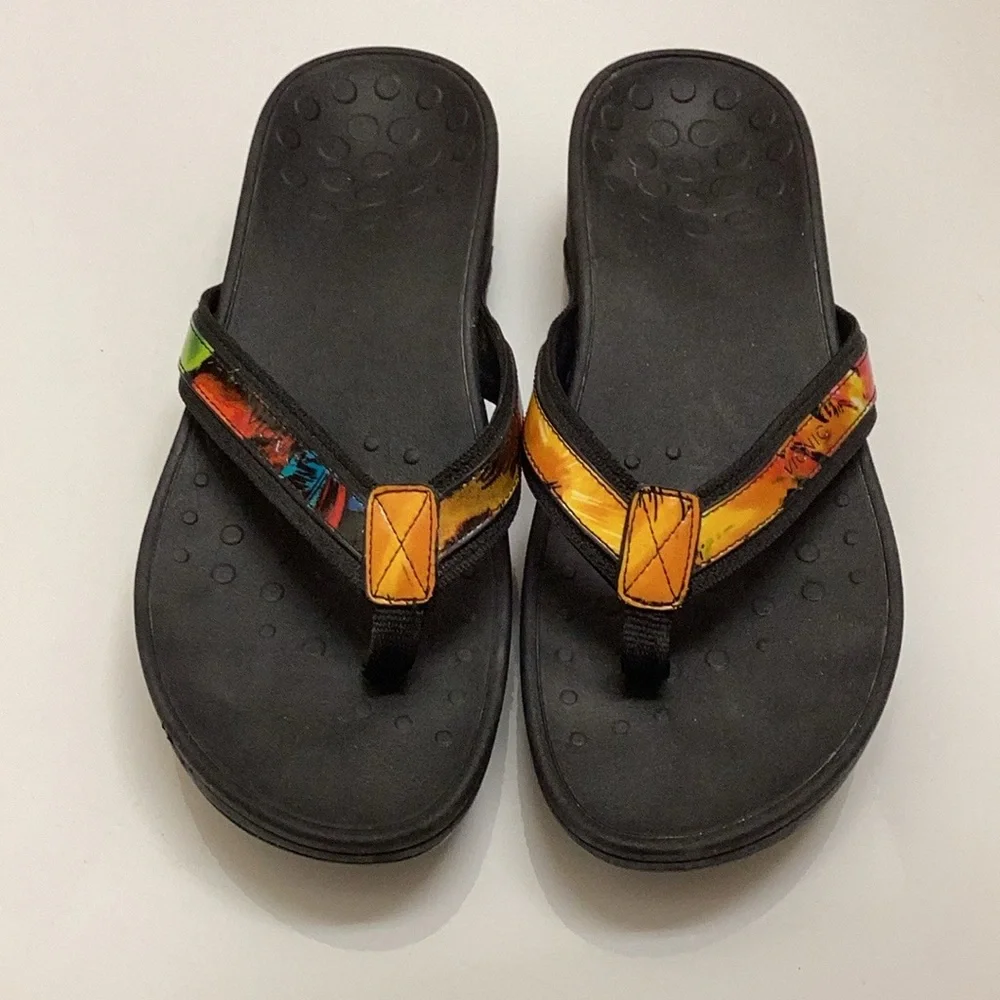 Vionic Tide II platform orthotic flip flop arch support sandals tropical beach 9
